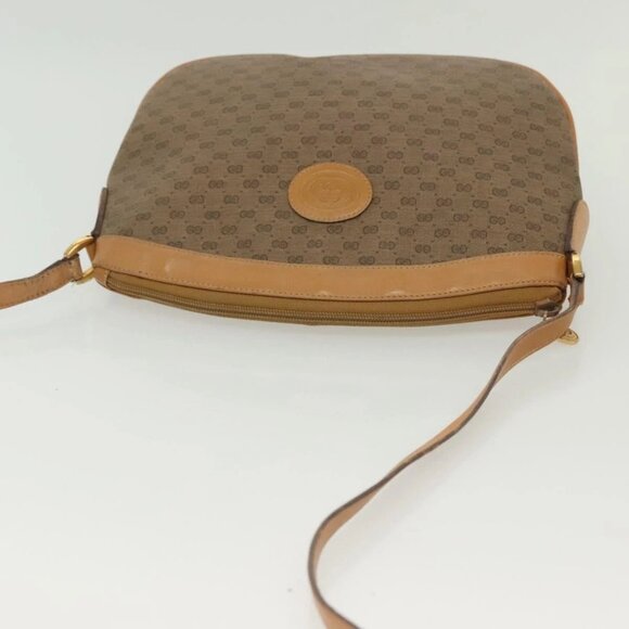 GUCCI Micro GG Supreme Shoulder Bag PVC Beige Gold Auth ki5912 - Picture 6 of 16